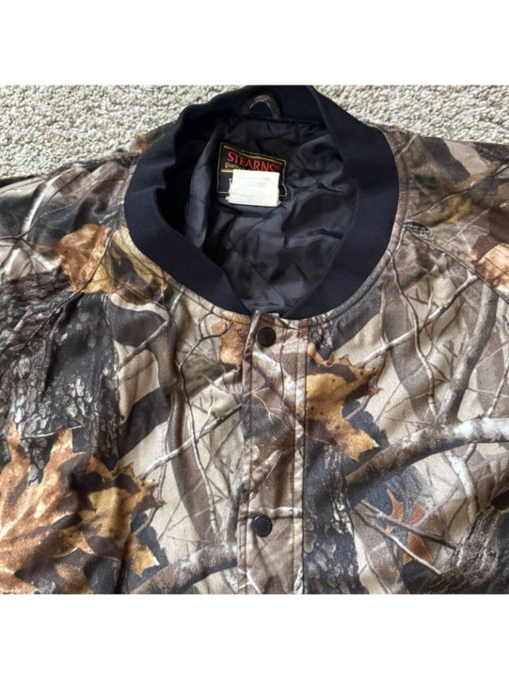 VTG Stearns Hunting Jacket Realtree Hardwoods Camo Insulated Men's XXL Bomber - Picture 5 of 10